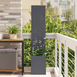 Tuin Privacy Screen Antraciet 32 X 150 Cm Koudgewalst Staal Antracietkleurig