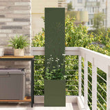 Tuin Privacy Screen 32 X 150 Cm Koudgewalst Staal Olijfgroen