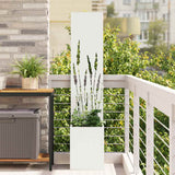 Tuin Privacy Screen 50 X 32 X 1 Koudgewalst Staal Wit