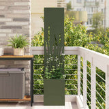 Tuin Privacy Screen 32 X 150 Cm Koudgewalst Staal Olijfgroen