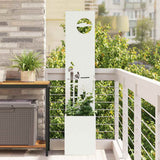 Tuin Privacy Screen 50 X 32 X 1 Koudgewalst Staal Wit