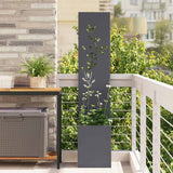 Tuin Privacy Screen Antraciet 32 X 150 Cm Koudgewalst Staal Antracietkleurig