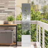 Tuin Privacy Screen Zilver 50 X 32 X 1 Roestvrij Staal