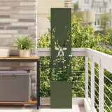 Tuin Privacy Screen 32 X 150 Cm Koudgewalst Staal Olijfgroen