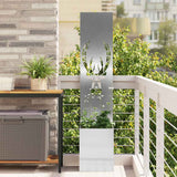 Tuin Privacy Screen Zilver 50 X 32 X 1 Roestvrij Staal