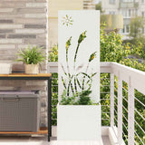 Tuin Privacy Screen 50 X 32 X 1 Koudgewalst Staal Wit