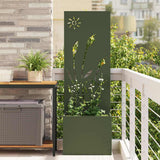 Tuin Privacy Screen 32 X 150 Cm Koudgewalst Staal Olijfgroen
