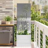 Tuin Privacy Screen Zilver 50 X 32 X 1 Roestvrij Staal