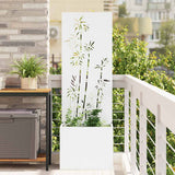 Tuin Privacy Screen 50 X 32 X 1 Koudgewalst Staal Wit