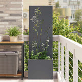 Tuin Privacy Screen Antraciet 32 X 150 Cm Koudgewalst Staal Antracietkleurig