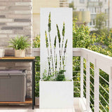 Tuin Privacy Screen 50 X 32 X 1 Koudgewalst Staal Wit