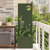 Tuin Privacy Screen 32 X 150 Cm Koudgewalst Staal Olijfgroen