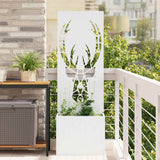 Tuin Privacy Screen 50 X 32 X 1 Koudgewalst Staal Wit