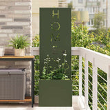 Tuin Privacy Screen 32 X 150 Cm Koudgewalst Staal Olijfgroen