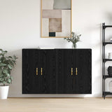 Wandkast 2 Pcs 69.5 X 34 X 90 Cm Bewerkt Hout Zwart Eiken