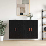 Wandkast 2 Pcs 69.5 X 34 X 90 Cm Bewerkt Hout Zwart Eiken