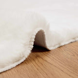 Antislip Vloerkleed Van Imitatie Konijnenbont Olite Crèmekleurig