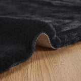 Antislip Vloerkleed Van Imitatie Konijnenbont Olite Zwart