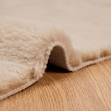 Antislip Vloerkleed Van Imitatie Konijnenbont Olite Taupe