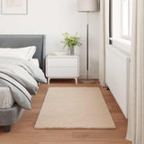 Antislip Vloerkleed Van Imitatie Konijnenbont Olite Taupe