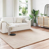 Antislip Vloerkleed Van Imitatie Konijnenbont Olite Taupe
