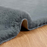 Antislip Vloerkleed Van Imitatie Konijnenbont Olite Antracietkleurig