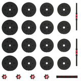 2-In-1 Halter Set 30Kg Zwart En Rood Cement En Ijzeren Zand