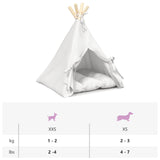Dieren Teepee Met Kussen Wit 40 X 40 X 50 Cm Polyester