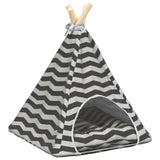 Dieren Teepee Met Kussen Wit En Grijs 40 X 40 X 50 Cm Polyester