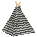 Dieren Teepee Met Kussen Wit En Grijs 40 X 40 X 50 Cm Polyester