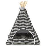 Dieren Teepee Met Kussen Wit En Grijs 40 X 40 X 50 Cm Polyester