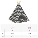 Dieren Teepee Met Kussen Wit En Grijs 40 X 40 X 50 Cm Polyester