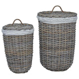 Wasmand Met Deksel 2 Pcs Kubu Kubu Rattan