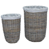 Wasmand Met Deksel 2 Pcs Kubu Kubu Rattan