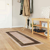 Vloerkleed Wasbaar Licht Beige En Zwart