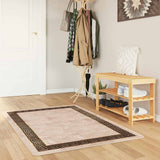 Vloerkleed Wasbaar Licht Beige En Zwart
