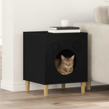 Kattenhuis Glanzend Wit 42,5 X 40 X 53 Cm Bewerkt Hout
