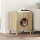Kattenhuis Glanzend Wit 42,5 X 40 X 53 Cm Bewerkt Hout