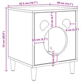 Kattenhuis Glanzend Wit 42,5 X 40 X 53 Cm Bewerkt Hout