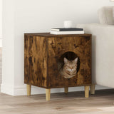 Kattenhuis Glanzend Wit 42,5 X 40 X 53 Cm Bewerkt Hout