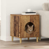 Kattenhuis Glanzend Wit 42,5 X 40 X 53 Cm Bewerkt Hout