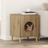 Kattenhuis Glanzend Wit 42,5 X 40 X 53 Cm Bewerkt Hout