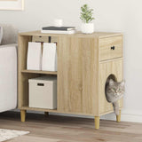 Kattenhuis 72 X 42,5 X 70 Cm Bewerkt Hout