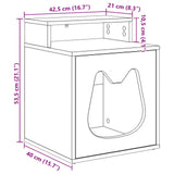 Kattenhuis 42,5 X 40 X 53,5 Cm Bewerkt Hout