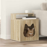 Kattenhuis 42,5 X 40 X 53,5 Cm Bewerkt Hout