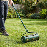 Lawn Roller Pull Met Aerator Klemmen Groen 127,5 X 44 Cm Staal