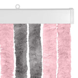 Insecten Gordijn Chenille En Zilvergrijs En Roze (Dubbele Strip)