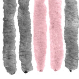 Insecten Gordijn Chenille En Zilvergrijs En Roze (Dubbele Strip)