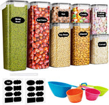 Set van 8 luchtdichte voorraadpotten - keukenopbergdozen met kunststof deksel (2,8 L / 2 L / 1,4 L / 0,8 L) × 2 - Baozun