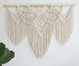 Grote macramé wandhanger ter decoratie - Boho Geweven Wandkleed en Wanddecoratie - 110x82cm UXORSN